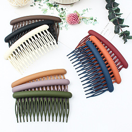 Minimalist Round 15-Tooth Hair Comb Clip for Girls - Slip-Resistant Hairpin