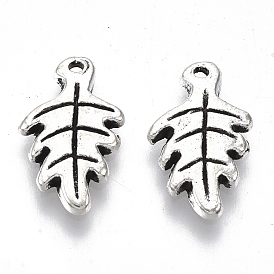 Tibetan Style Alloy Charms, for Christmas, Cadmium Free & Lead Free, Holly Leaf