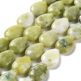 Natural Xinyi Jade/Chinese Southern Jade Beads Strands, Teardrop