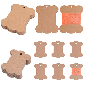 80Pcs 2 Styles Bone Shape Paper Thread Winding Boards, Floss Bobbins, for Cross Stitch Embroidery Cotton Thread Craft DIY Sewing Storage