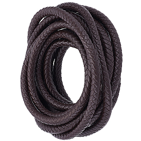 5 м плетеный круглый шнур из искусственной кожи для украшений, плетеная веревка, с 1шт. подарочных мешочков из органзы на завязках