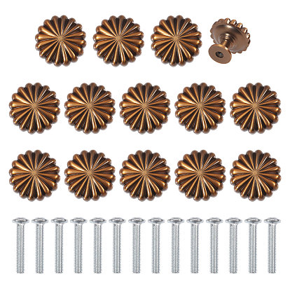 Aluminum Alloy Cabinet Wardrobe Handle, with Screw, Flower