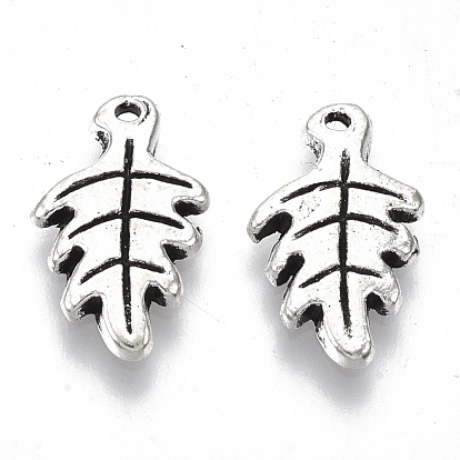 Tibetan Style Alloy Charms, for Christmas, Cadmium Free & Lead Free, Holly Leaf