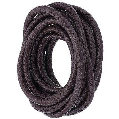 5 м плетеный круглый шнур из искусственной кожи для украшений, плетеная веревка, с 1шт. подарочных мешочков из органзы на завязках