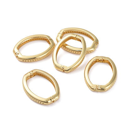 Rhinestone Setting, Brass Shortener Clasps, Twister Clasps, Long-Lasting Plated, Real 18K Gold Plated, Oval Ring