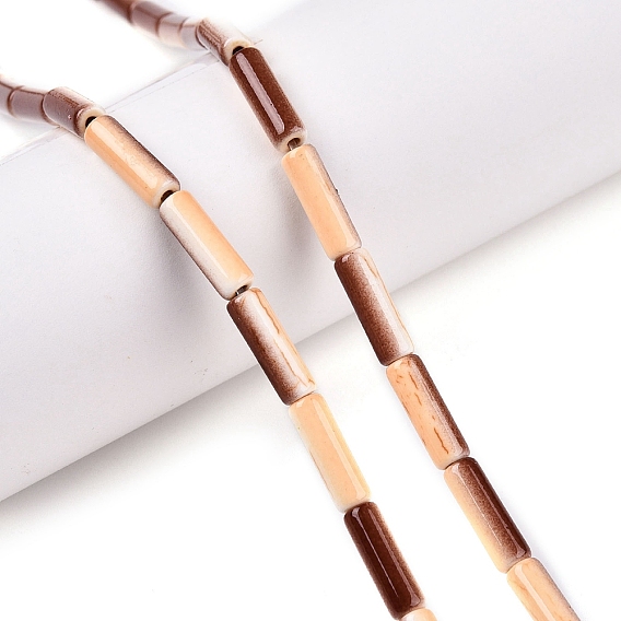 С напылением окрашенные синтетические бирюзовые бусинки, окрашенные, трубка