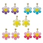 Sunflower with Smiling Acrylic Dangle Stud Earrings