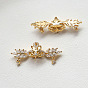 Crown Brass Pave Clear Cubic Zirconia Head Pins, for Baroque Pearl Making