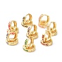 Creolen aus Messing-Emaille, langlebig überzogen, golden, Ring mit weiblichem Geschlechtssymbol, cadmiumfrei und bleifrei