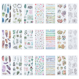 Fingerinspire Scrapbook Stickers, Self Adhesive Picture Stickers, Leaf/Flower/Scenery Pattern