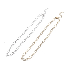 304 Stainless Steel Rhombus Link Chain Necklace for Men Women
