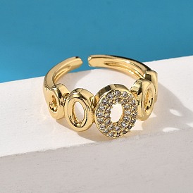 Овальные латунные манжеты с микропаве из прозрачного кубического циркония для женщин, долговечный, без свинца и без кадмия