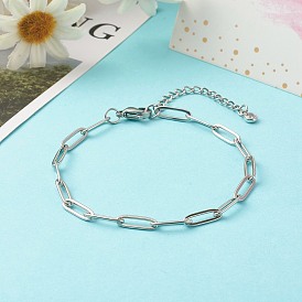 304 Stainless Steel Paperclip Chains Bracelet