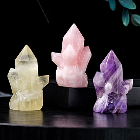 Natural Gemstone Pillar Display Decoration, Figurine Home Decoration, Reiki Energy Stone for Healing
