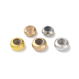 Brass Spacer Beads, with Silicone Inside, Slider Beads, Stopper Beads, Rondelle