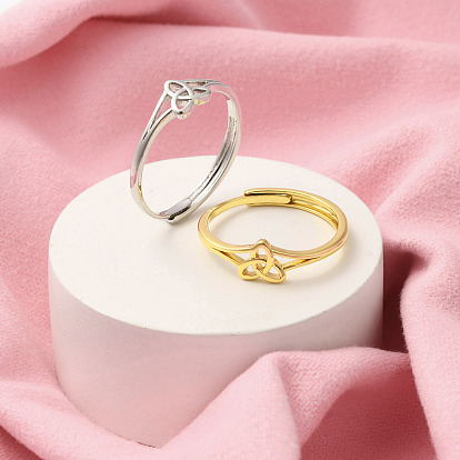 Латунные регулируемые кольца для женщин, узел