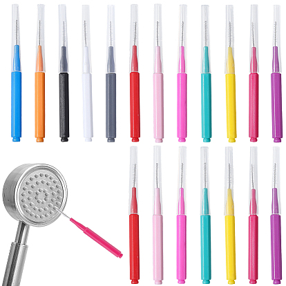 60шт. 12 цветные пластиковые щетки для чистки, с головкой из нержавеющей стали