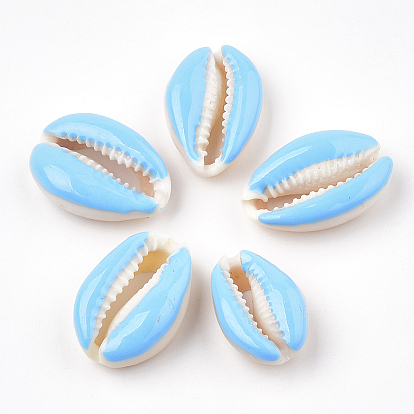 Cuentas de concha de cowrie, con esmalte, sin agujero / sin perforar