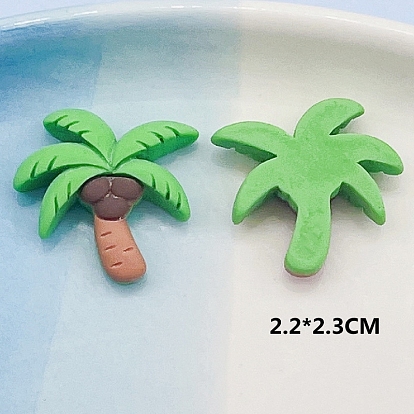 Opaque Resin Cabochons, for Hair Accessories, Coconut Tree