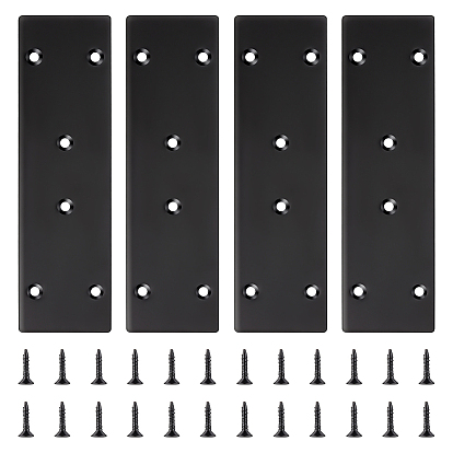 4шт. соединителей для железных уголков, прямоугольные, с 24шт. мебельных винтов из нержавеющей стали
