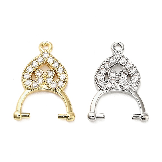 Латунные микро проложить четкие кубического циркония кулон поручительств, стойки покрытие, долговечный, без свинца и без кадмия, сердце