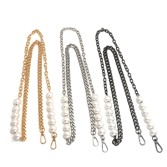 Искусственный жемчуг сумочка с витыми цепочками-ремешками, Сплав с застежками, для замены сумочки или сумки через плечо