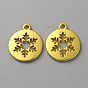 Alloy Pendants, Flat Round with Snowflake