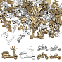 96Pcs 6 Styles Tibetan Style Alloy Pendants, Motorbike Charms
