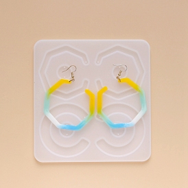 DIY Dangle Earring Silicone Molds, Resin Casting Molds, for UV Resin, Epoxy Resin Jewelry Making,  Mixed Shapes