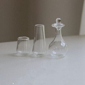Glass Bottle/Vase/Cup Ornaments, Micro Landscape Dollhouse Accessories, Pretending Prop Decorations