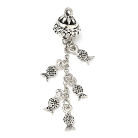 Тибетский сплав стиля большие кулоны, рыба, долговечный, стойки покрытие