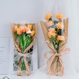Kraft Paper Gift Bags, Single Flower Bouquets Wrapping Packaging, Suitable for Gift Giving Decoration
