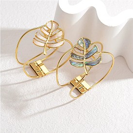 304 браслеты из нержавеющей стали со стеклянными шарнирами для женщин, лист, реальный 18 k позолоченный