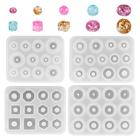4шт. 4 стили силиконовых форм для изготовления бусин своими руками, прямоугольные