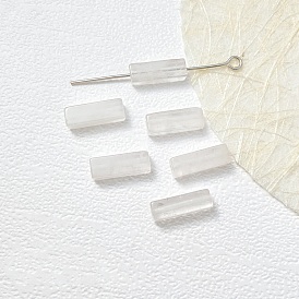 Natural Quartz Crystal Beads, Rock Crystal Cuboid Beads