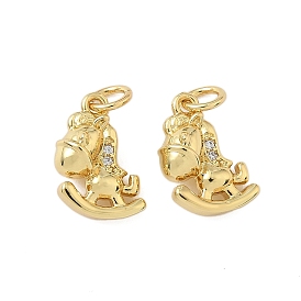 Латунные микро проложить кубического циркония подвески, лошади прелести, стойки покрытие, долговечный, без кадмия и без свинца, с целью перехода в кольце