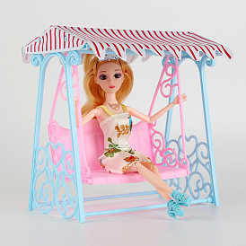 Plastic Mini Swing, Miniature Doll Toys, for American Girl Doll Dollhouse Accessories