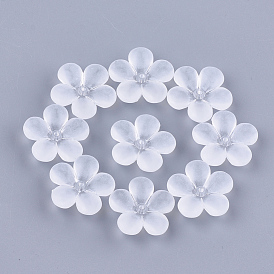 Perles acryliques transparentes, givré, fleur