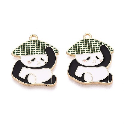 Подвески из эмали и сплава, панда, без кадмия, без никеля и без свинца, золотой свет
