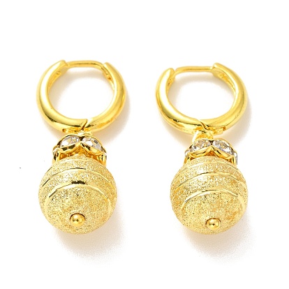 Cubic Zirconia Oval Dangle Hoop Earrings, Brass Jewelry for Women