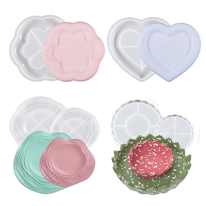 Moules en silicone, moules de dessous de verre en résine, pour la résine UV, fabrication artisanale de résine époxy, blanc