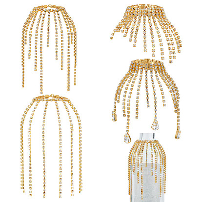 4шт. латунные подвески для бокалов вина со стразами