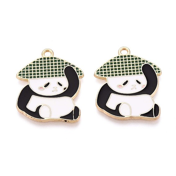 Подвески из эмали и сплава, панда, без кадмия, без никеля и без свинца, золотой свет
