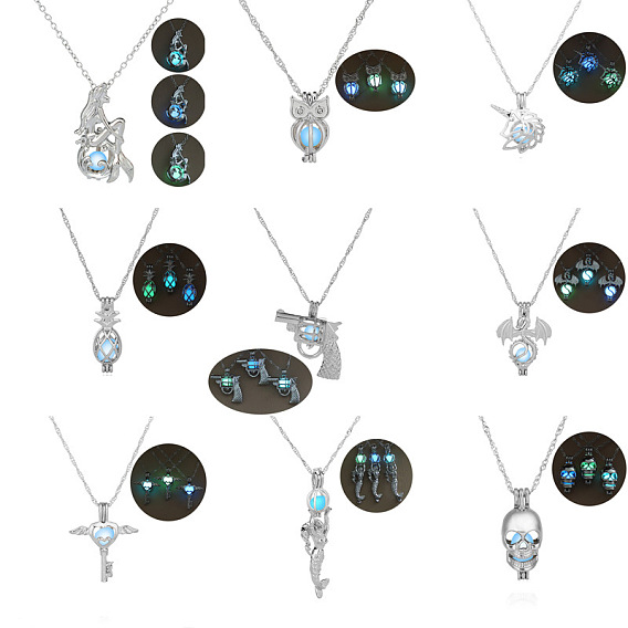 Luminous Alloy Pendants, Necklace, Halloween Theme