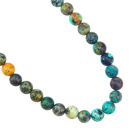 Бусы натуральная африканская бирюза (яшма), круглые