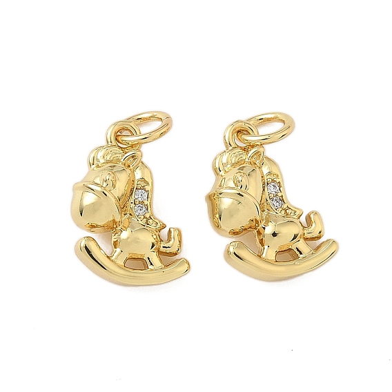 Латунные микро проложить кубического циркония подвески, лошади прелести, стойки покрытие, долговечный, без кадмия и без свинца, с целью перехода в кольце