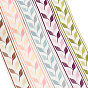 5 Colors Embroidery Polyester Ribbon, Jacquard Ribbon, Garment Accessories, Leaf Pattern