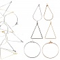 304 Stainless Steel Pendants, Hoop Earring Findings, Mixed Shapes