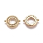 Brass Micro Pave Cubic Zirconia Links Connectors, Ring