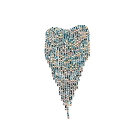Zinc Alloy Rhinestone Cup Chain Shoulder Knot, with Felt Back, Garment Accessories, Heart, Platinum